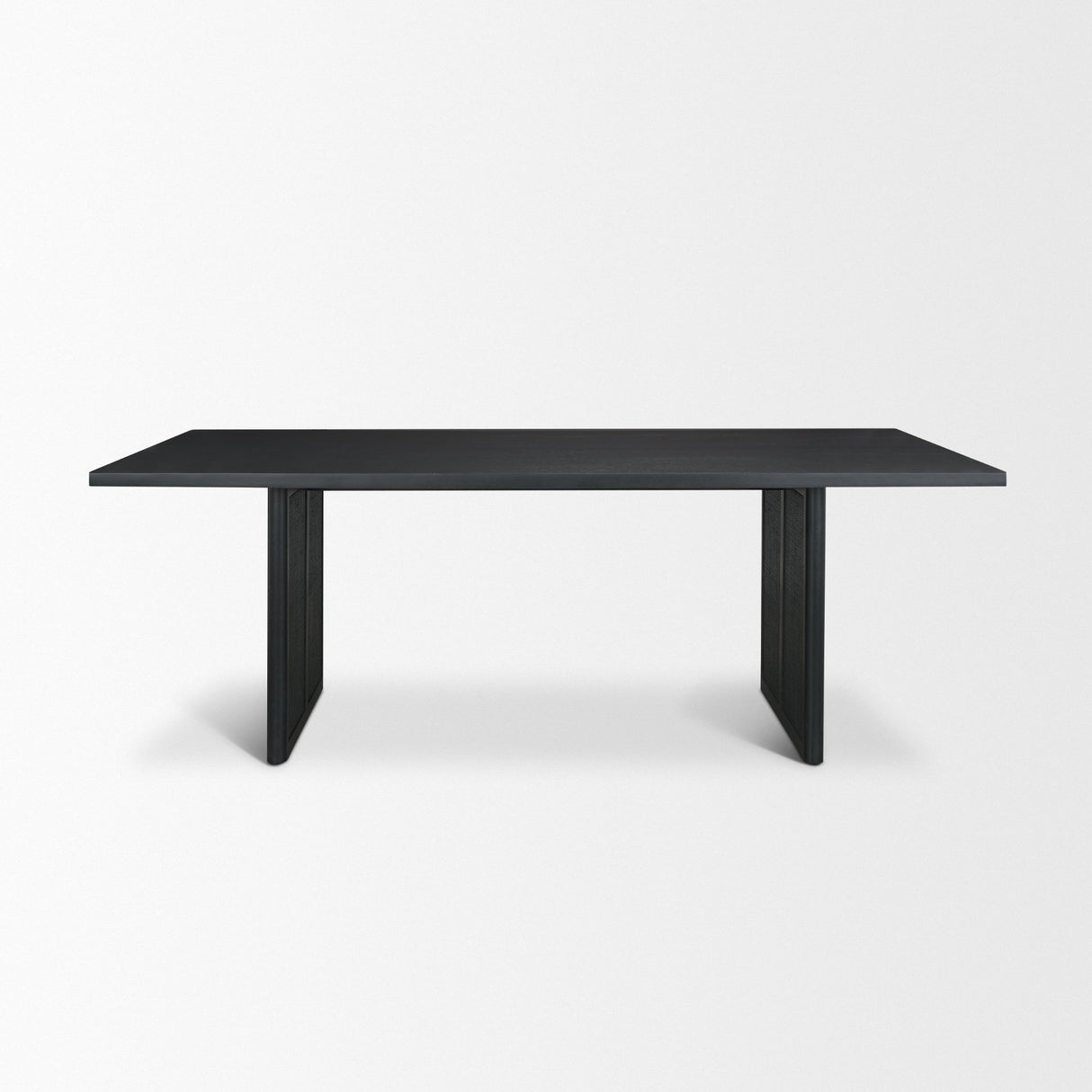 Grier 84" Black Wood w/ Black Cane Dining Table from Mercana - Luna Furniture