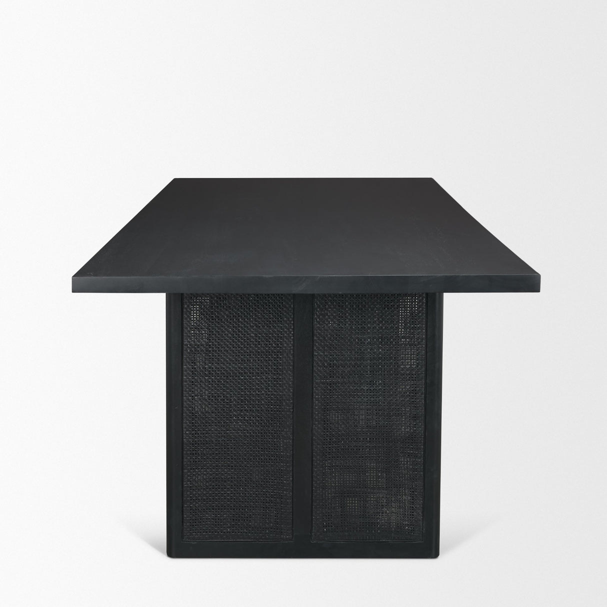 Grier 84" Black Wood w/ Black Cane Dining Table from Mercana - Luna Furniture