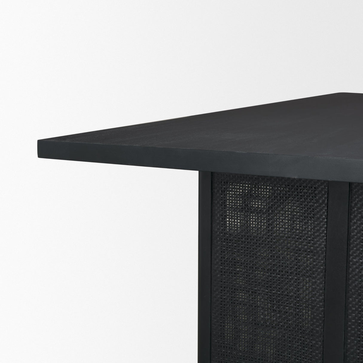 Grier 84" Black Wood w/ Black Cane Dining Table from Mercana - Luna Furniture