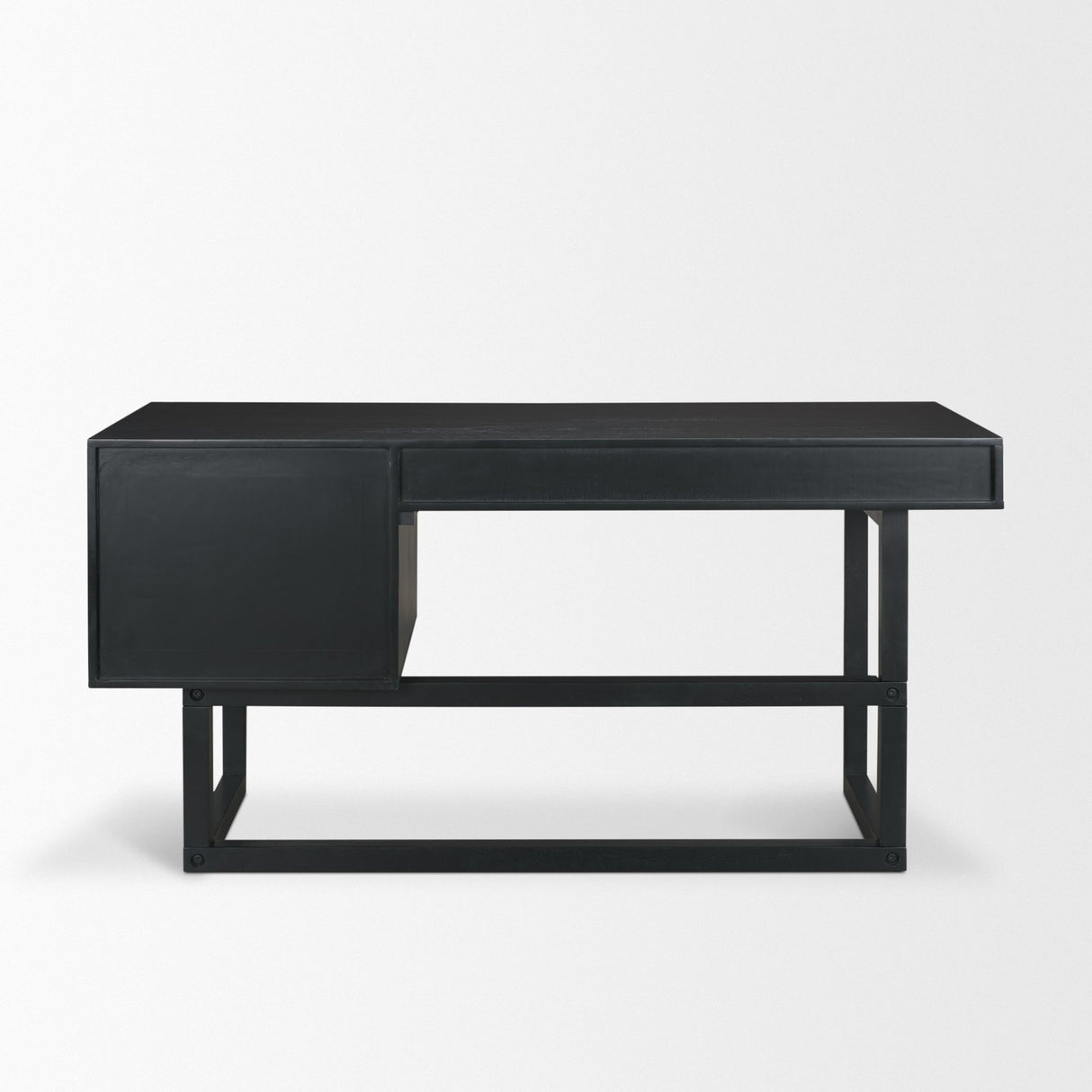 Grier 60" Black Solid Wood W/ Black Cane Office Desk from Mercana - Luna Furniture