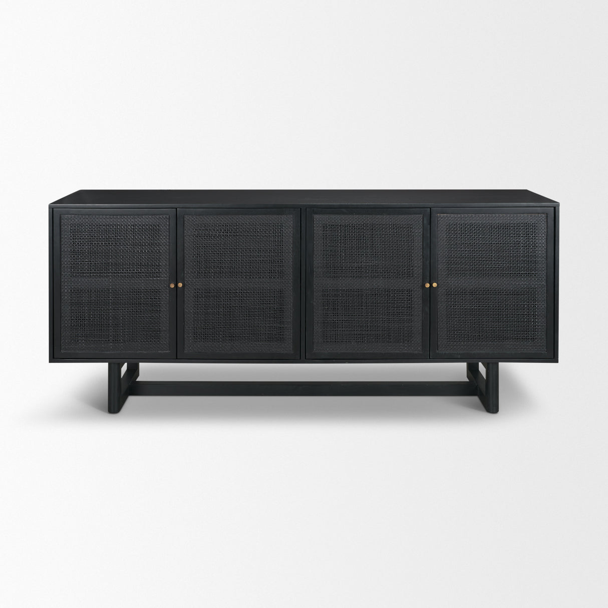 Grier 72" Black Wood W/ Black Cane Sideboard from Mercana - Luna Furniture