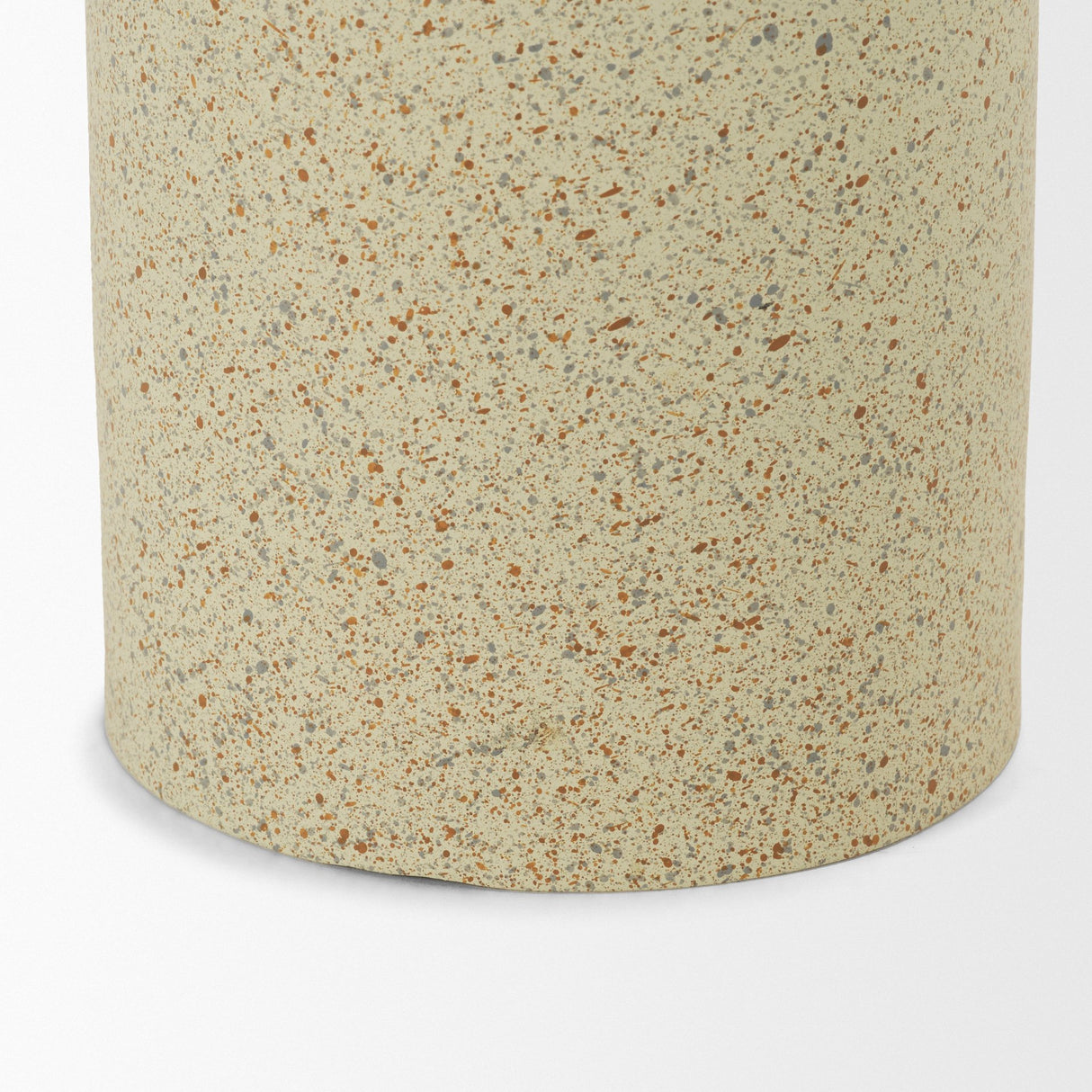 Akira Small Textured Beige Metal Pillar Candle Holder from Mercana - Luna Furniture