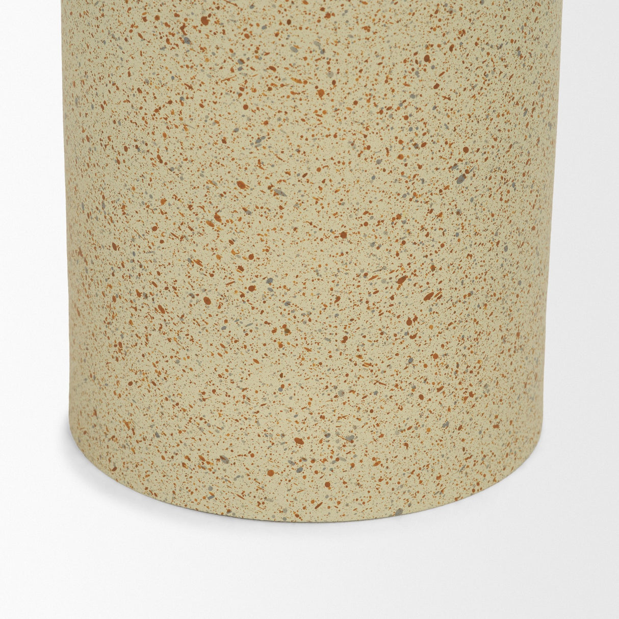 Akira Large Textured Beige Metal Pillar Candle Holder from Mercana - Luna Furniture
