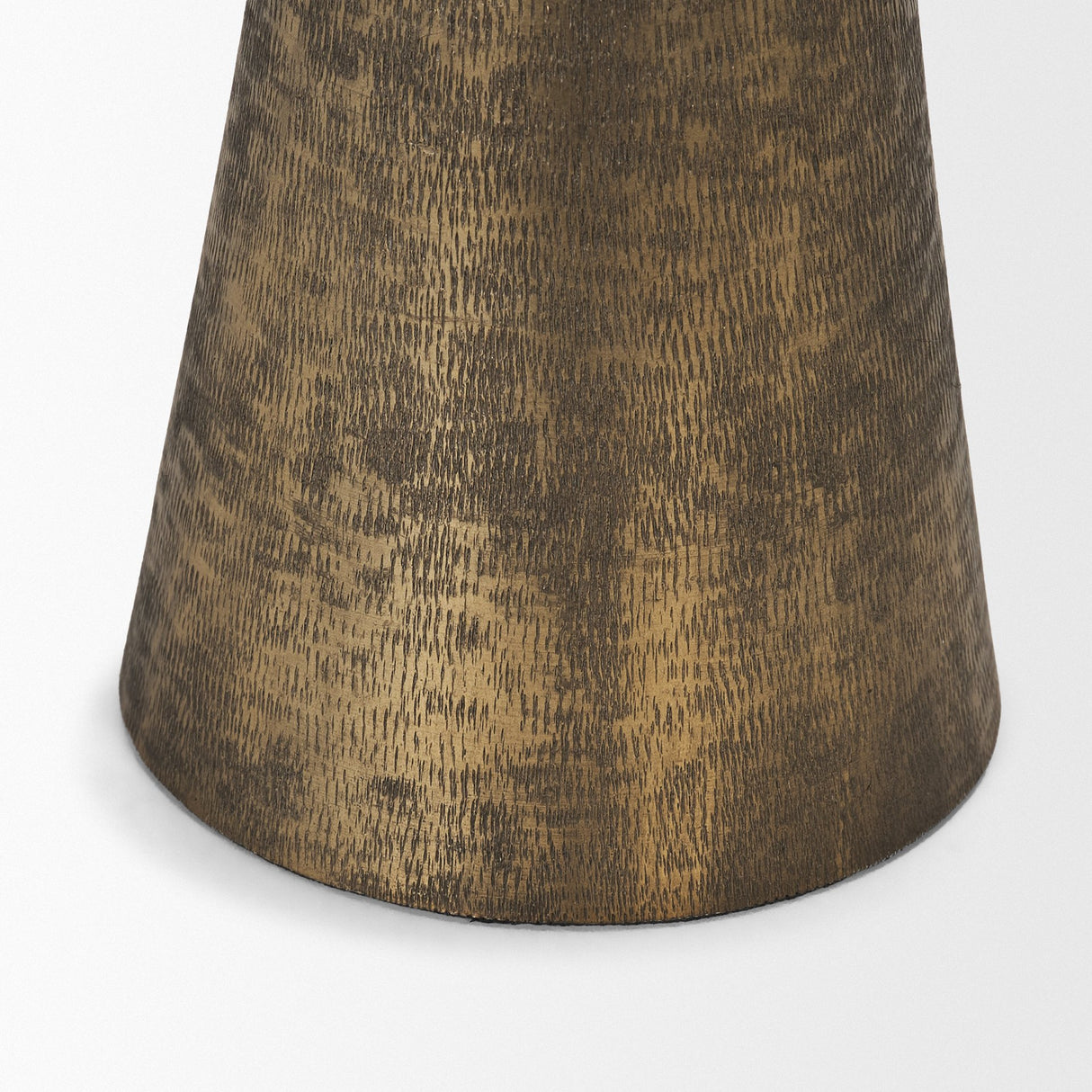 Odilia Small Textured Antiqued Gold Metal Geometric Pillar Candle Holder from Mercana - Luna Furniture