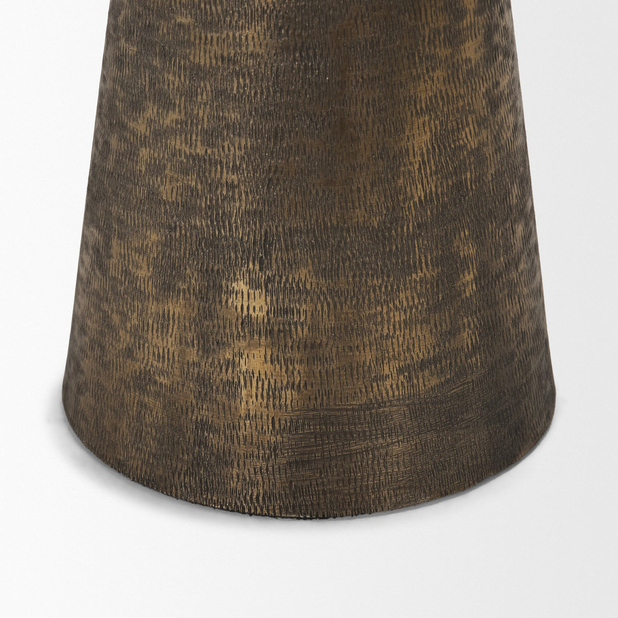 Odilia Large Textured Antiqued Gold Metal Geometric Pillar Candle Holder from Mercana - Luna Furniture