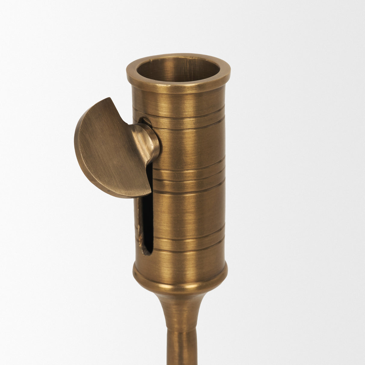 Chantria Large Solid Natural Brass Adjustable Taper Candle Holder from Mercana - Luna Furniture