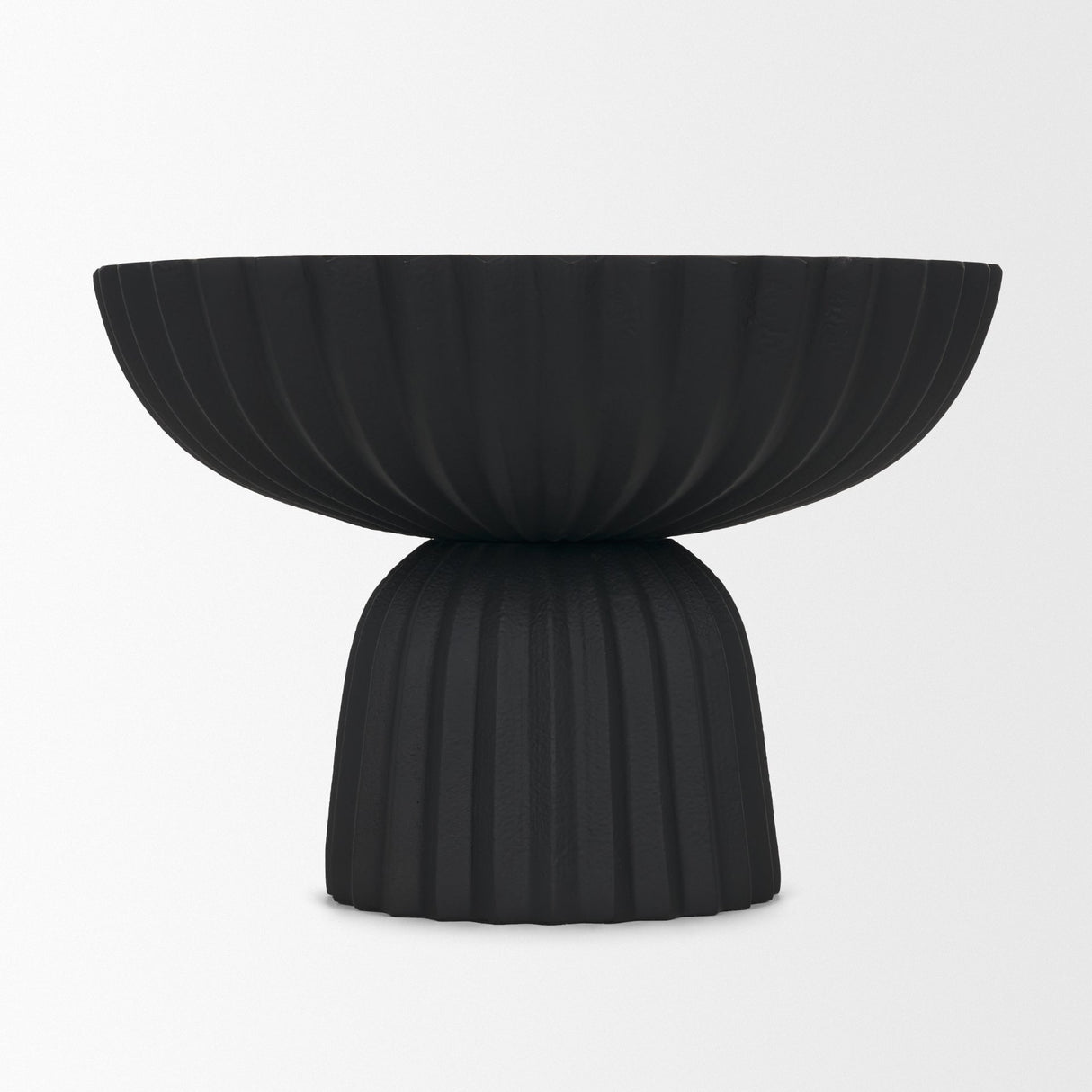 Ciaran Smooth Fluted Matte Black Metal Decorative Bowl from Mercana - Luna Furniture