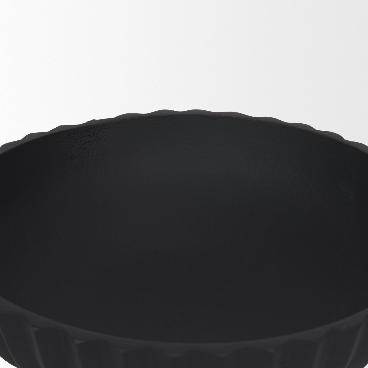 Ciaran Smooth Fluted Matte Black Metal Decorative Bowl from Mercana - Luna Furniture
