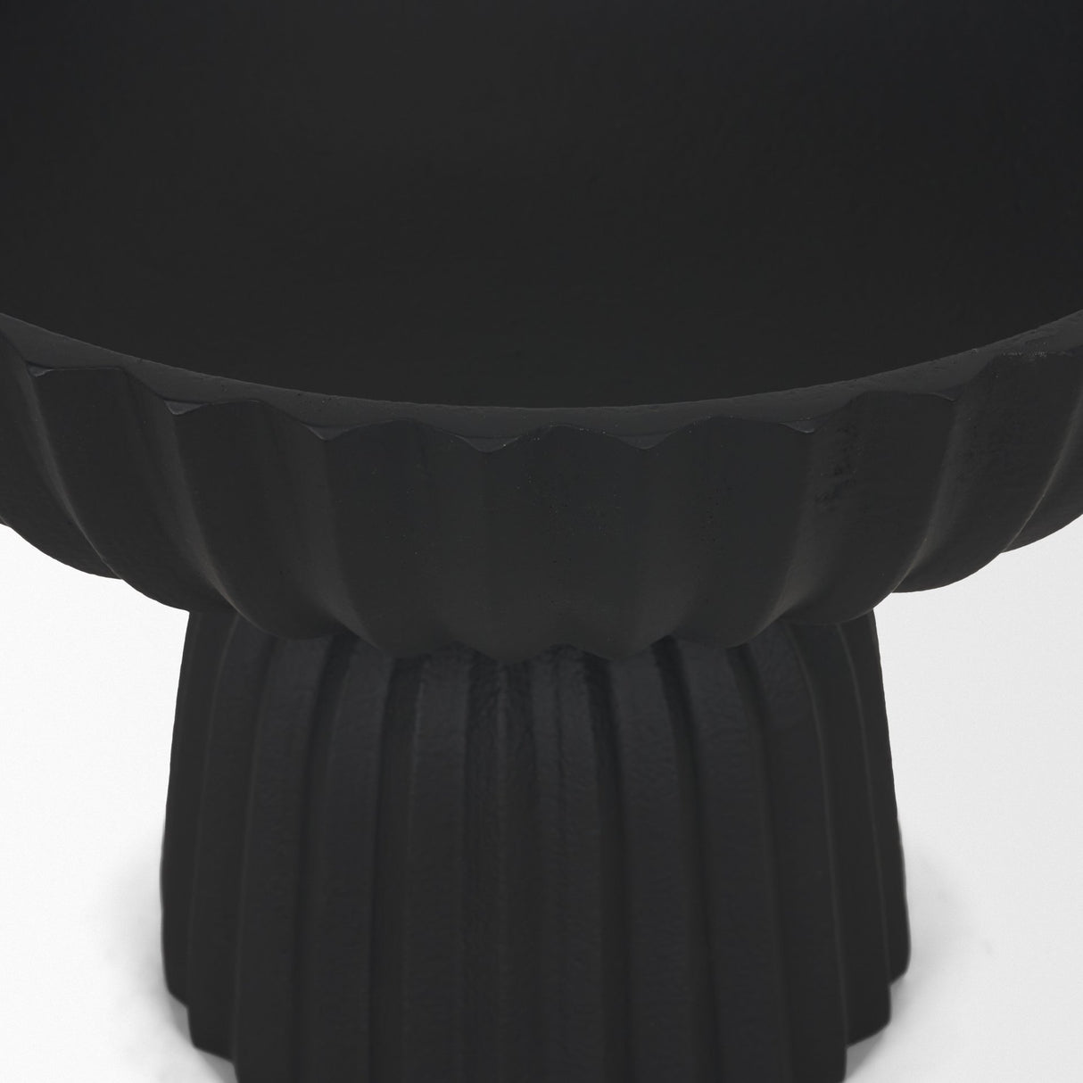 Ciaran Smooth Fluted Matte Black Metal Decorative Bowl from Mercana - Luna Furniture