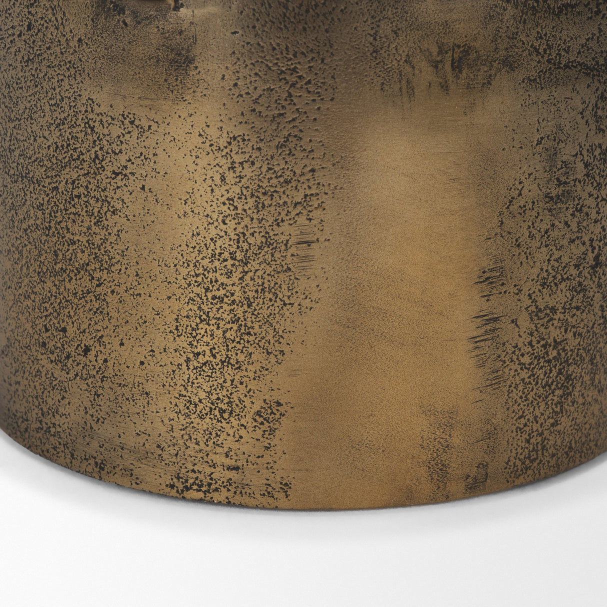 Deacon Large Antiqued Gold Metal Canister with Sculptural Handles from Mercana - Luna Furniture