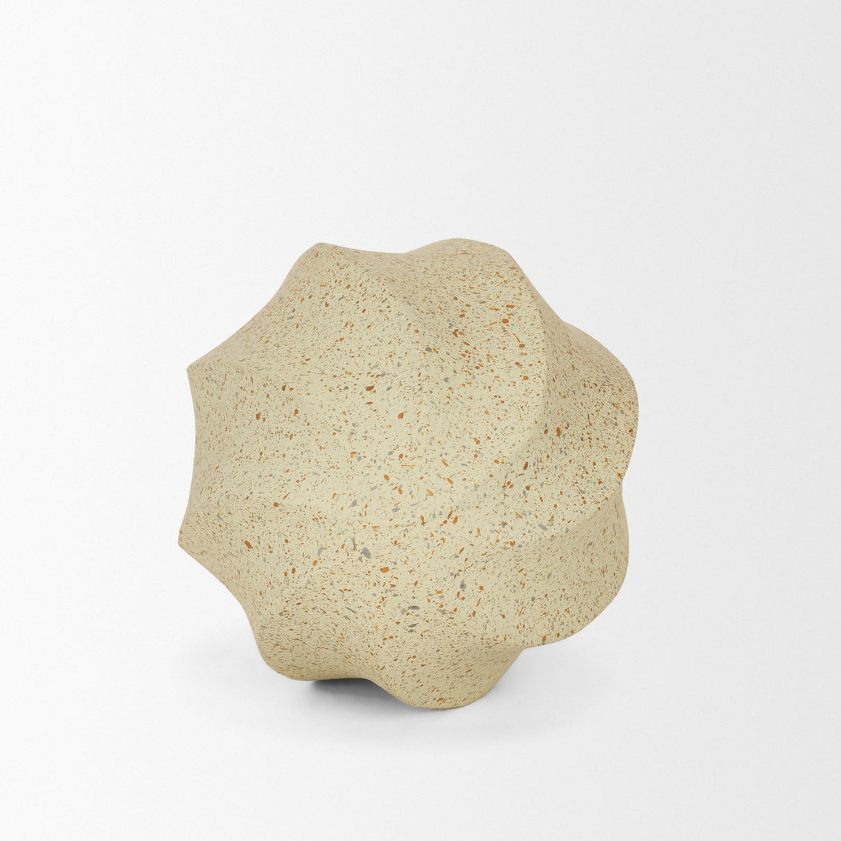 Imani Small Sculptural Textured Beige Metal Decorative Orb Object from Mercana - Luna Furniture