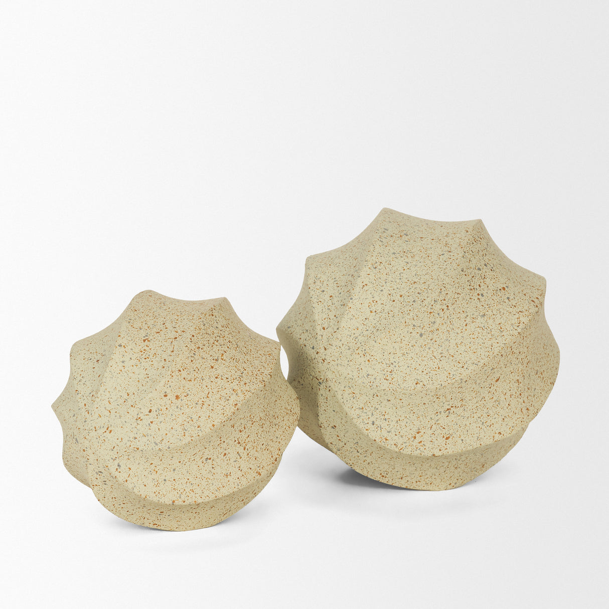 Imani Small Sculptural Textured Beige Metal Decorative Orb Object from Mercana - Luna Furniture