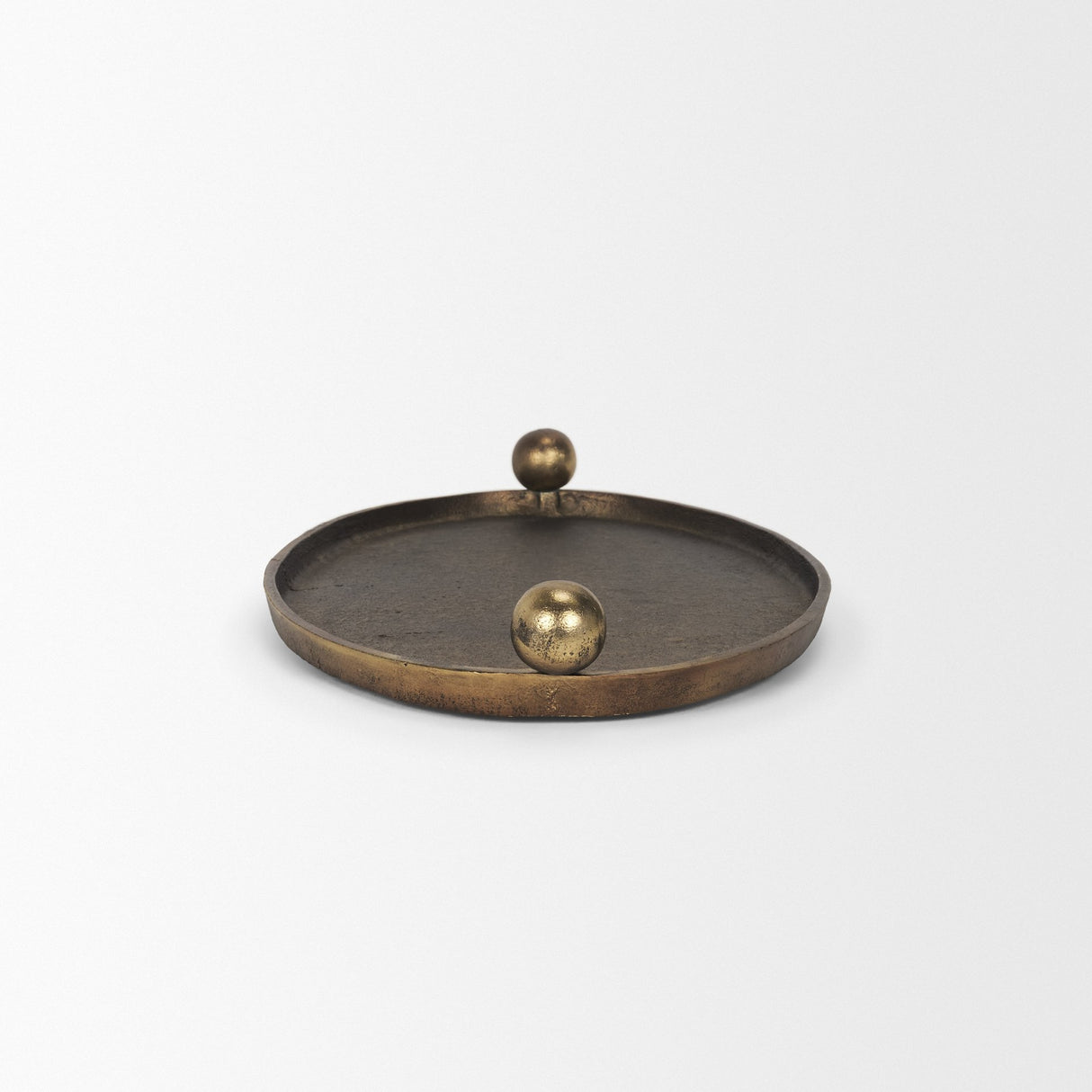 Jianna Large Oval Textured Antiqued Gold Metal Tray with Handles from Mercana - Luna Furniture