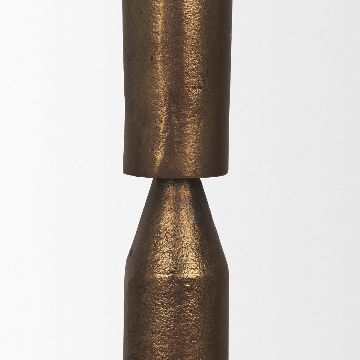 Declan Antiqued Brass Cast Metal Taper Candle Holder from Mercana - Luna Furniture