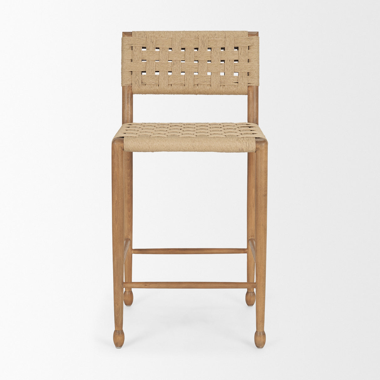 Brinley Woven Paper Rope w/ Brown Wood Frame Counter Stool from Mercana - Luna Furniture