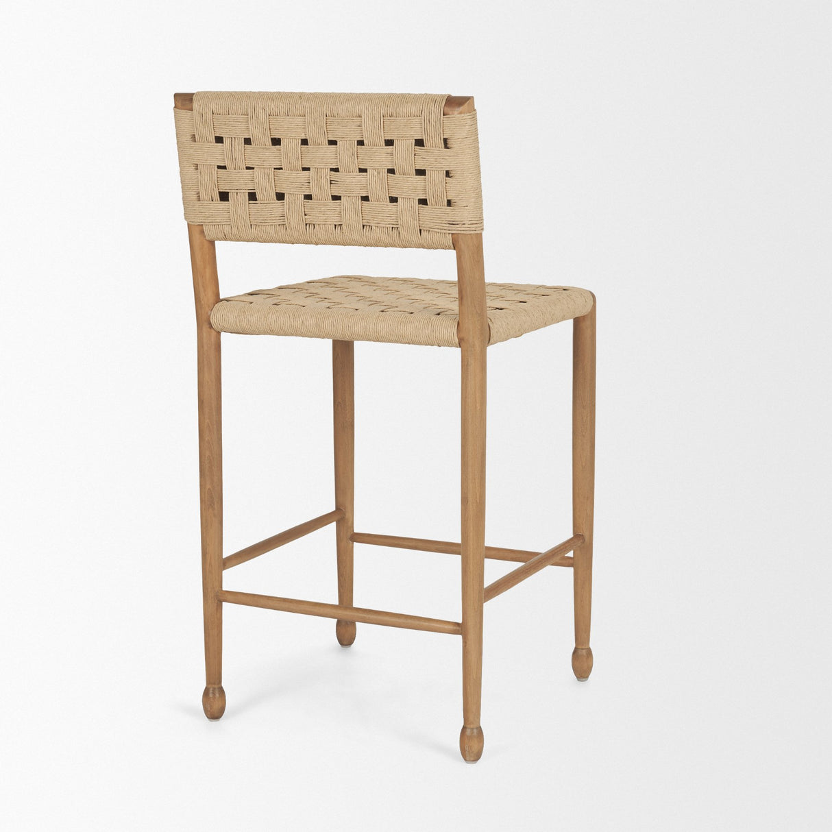 Brinley Woven Paper Rope w/ Brown Wood Frame Counter Stool from Mercana - Luna Furniture