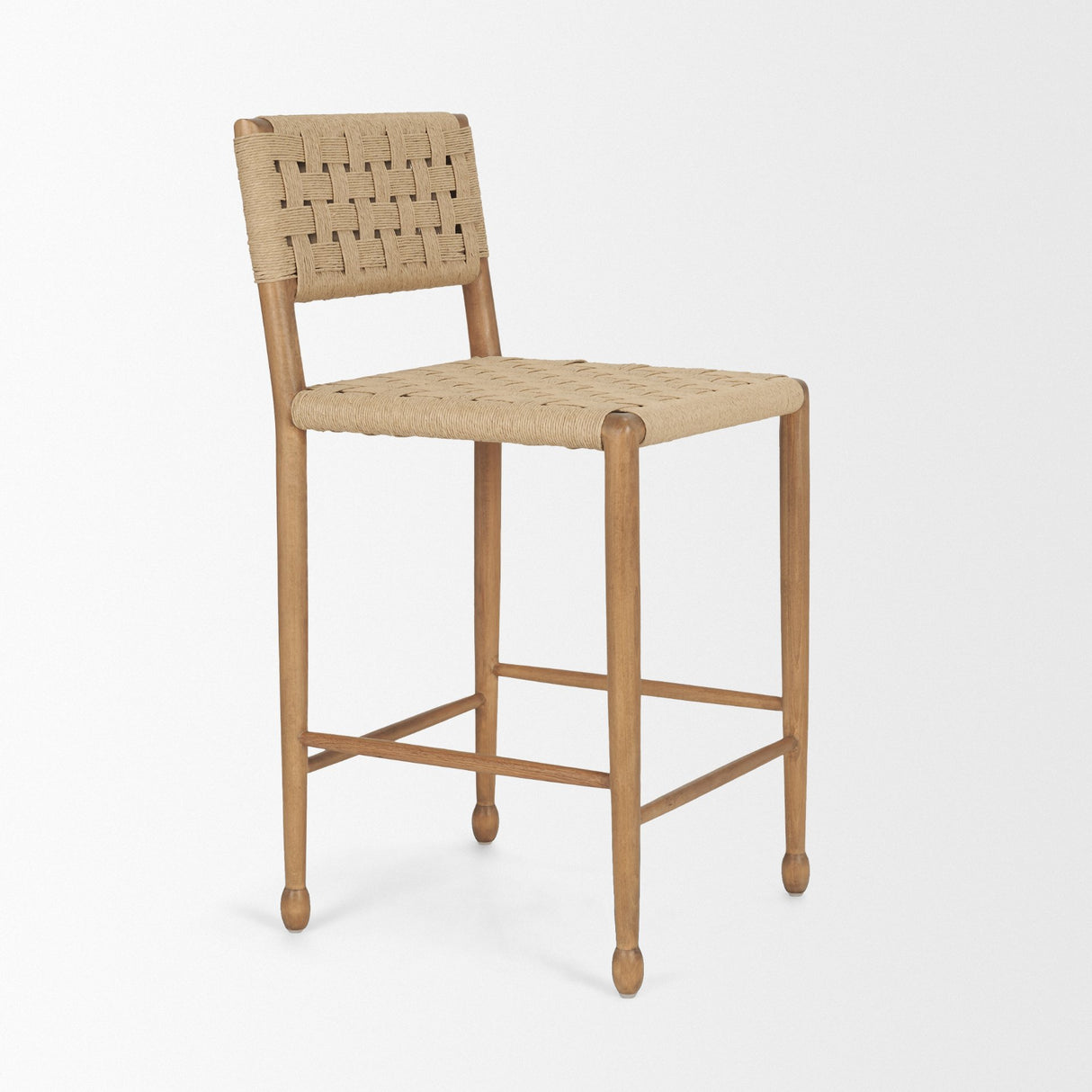 Brinley Woven Paper Rope w/ Brown Wood Frame Counter Stool from Mercana - Luna Furniture
