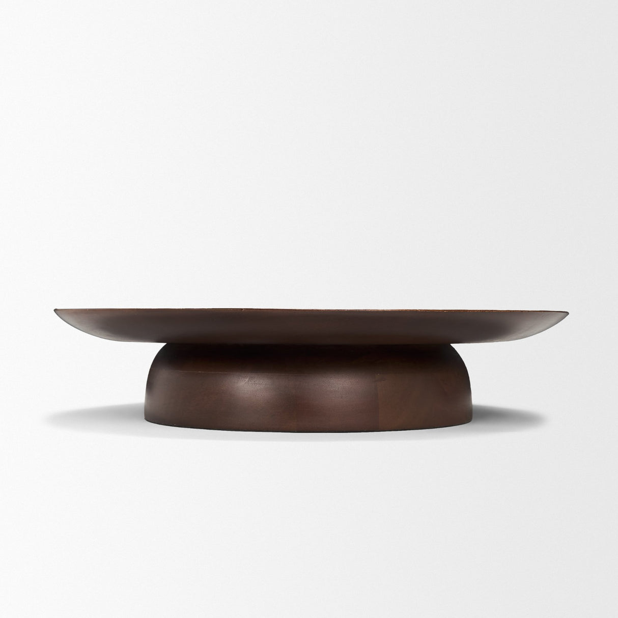 Sadira Large Mid-Dark Brown Solid Wood Round Riser from Mercana - Luna Furniture