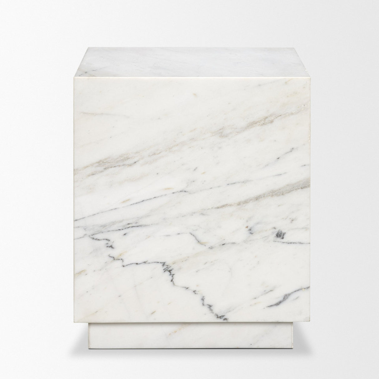 Matteo Solid White Marble Square Side Table from Mercana - Luna Furniture