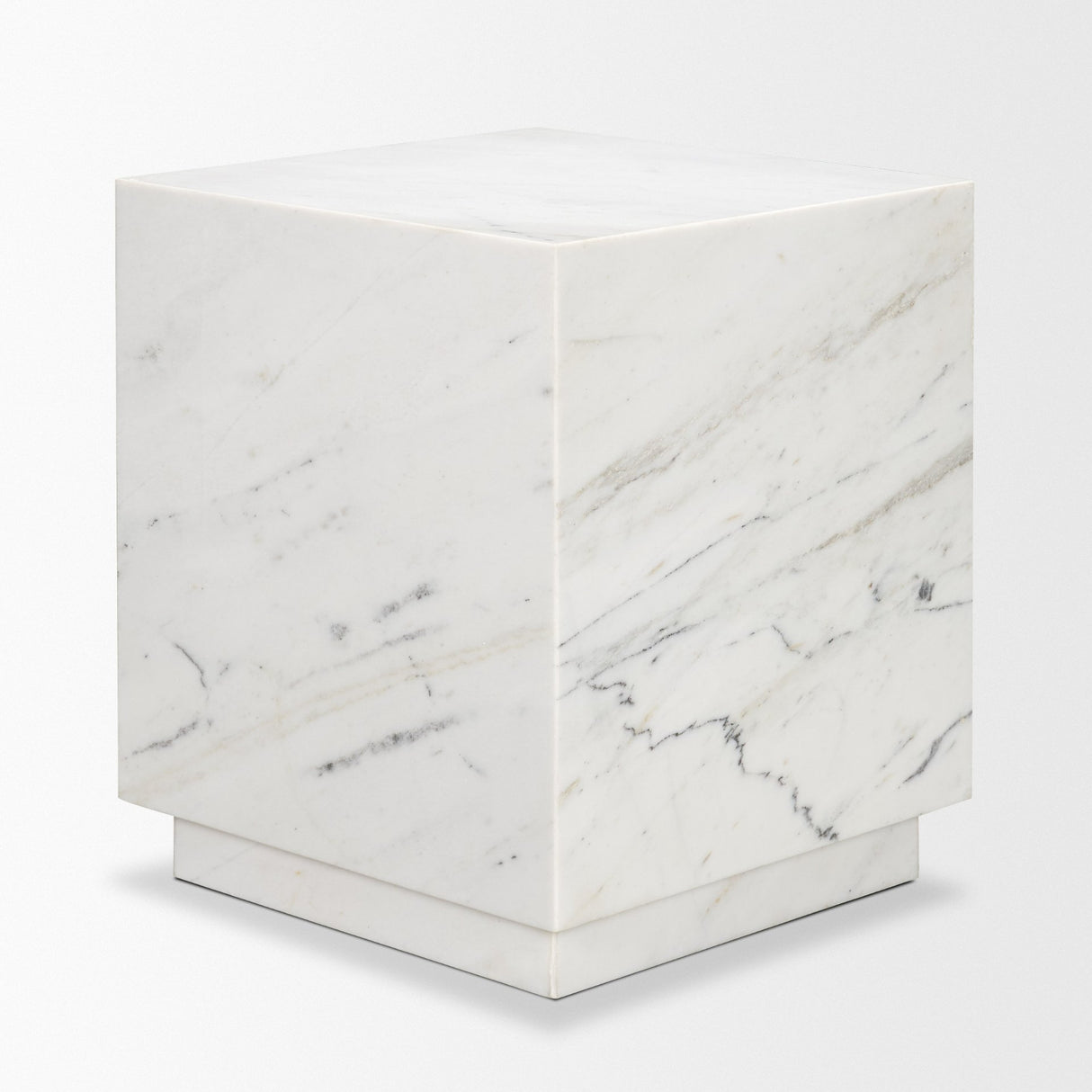 Matteo Solid White Marble Square Side Table from Mercana - Luna Furniture
