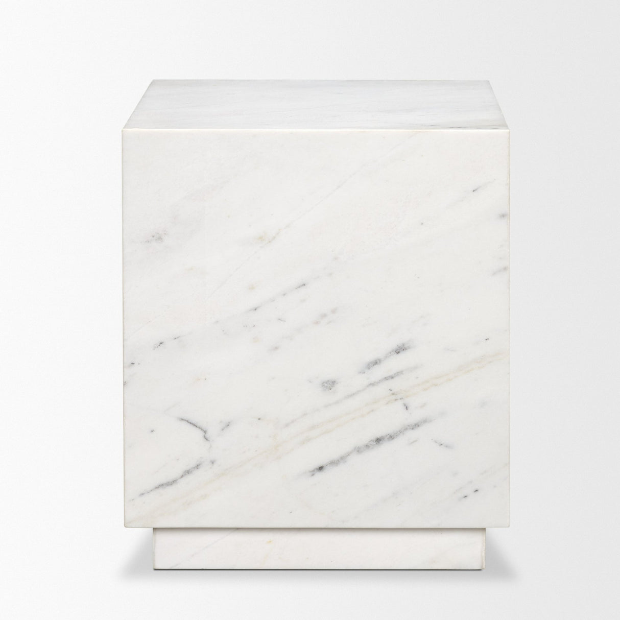 Matteo Solid White Marble Square Side Table from Mercana - Luna Furniture
