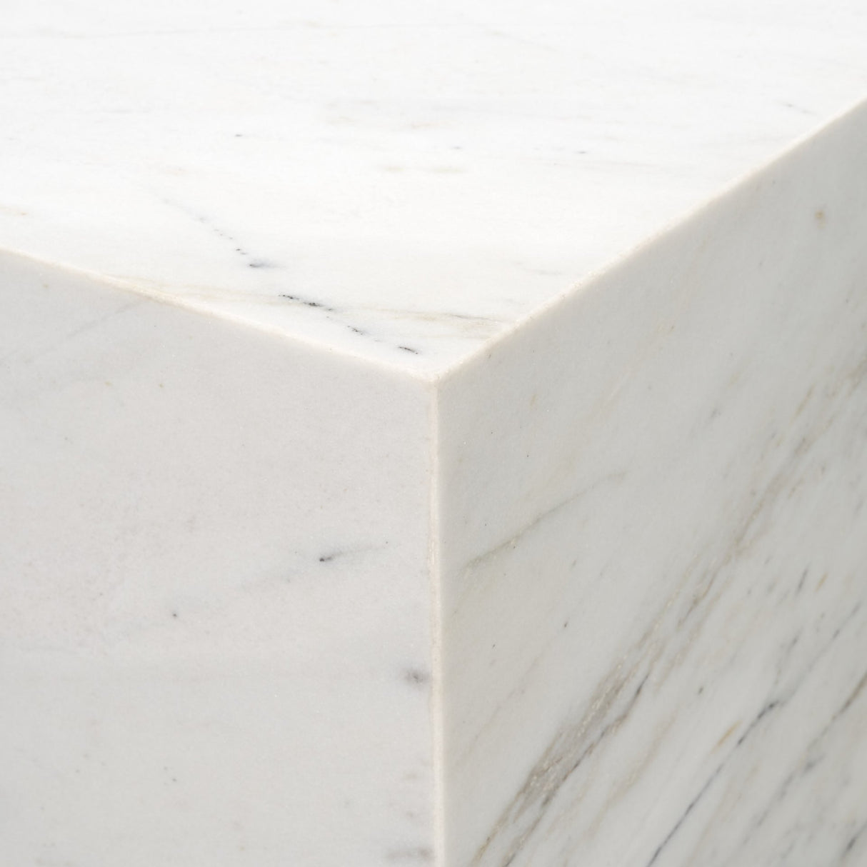 Matteo Solid White Marble Square Side Table from Mercana - Luna Furniture