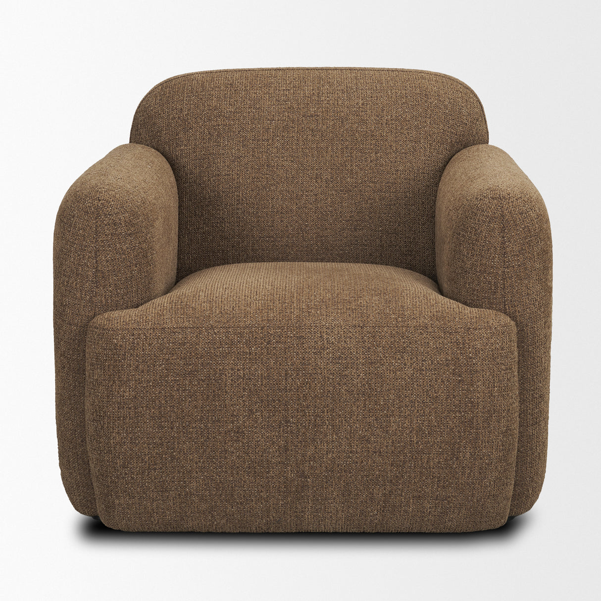 Saga Textured Brown Plush Fabric Upholstered Chair from Mercana - Luna Furniture