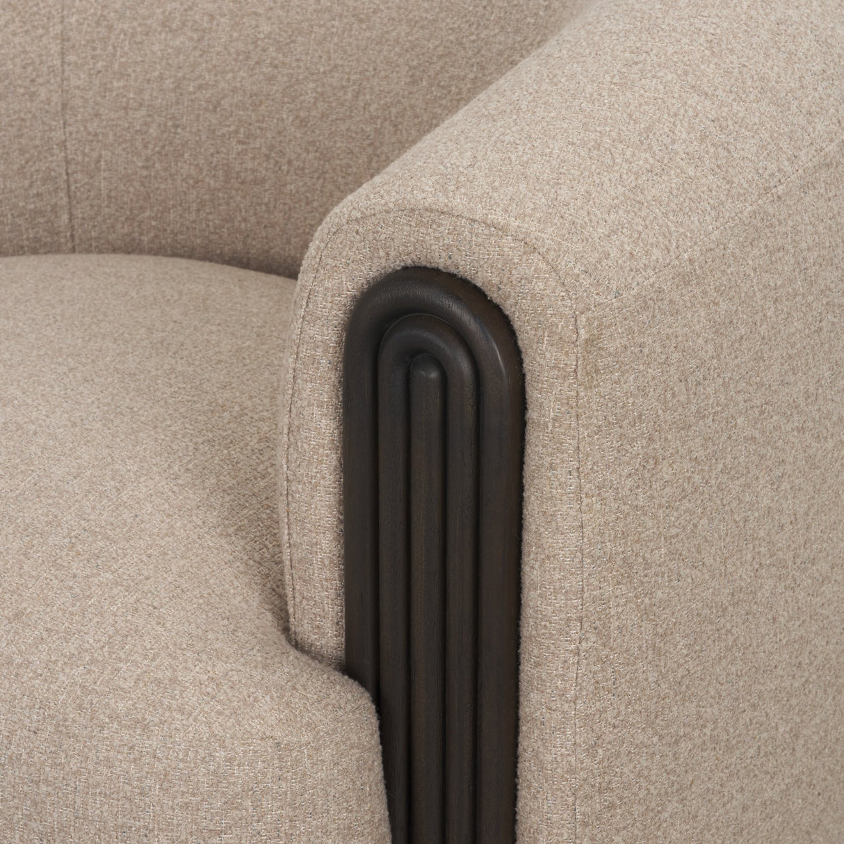 Kornelia Textured Mushroom Fabric Barrel Accent Chair from Mercana - Luna Furniture