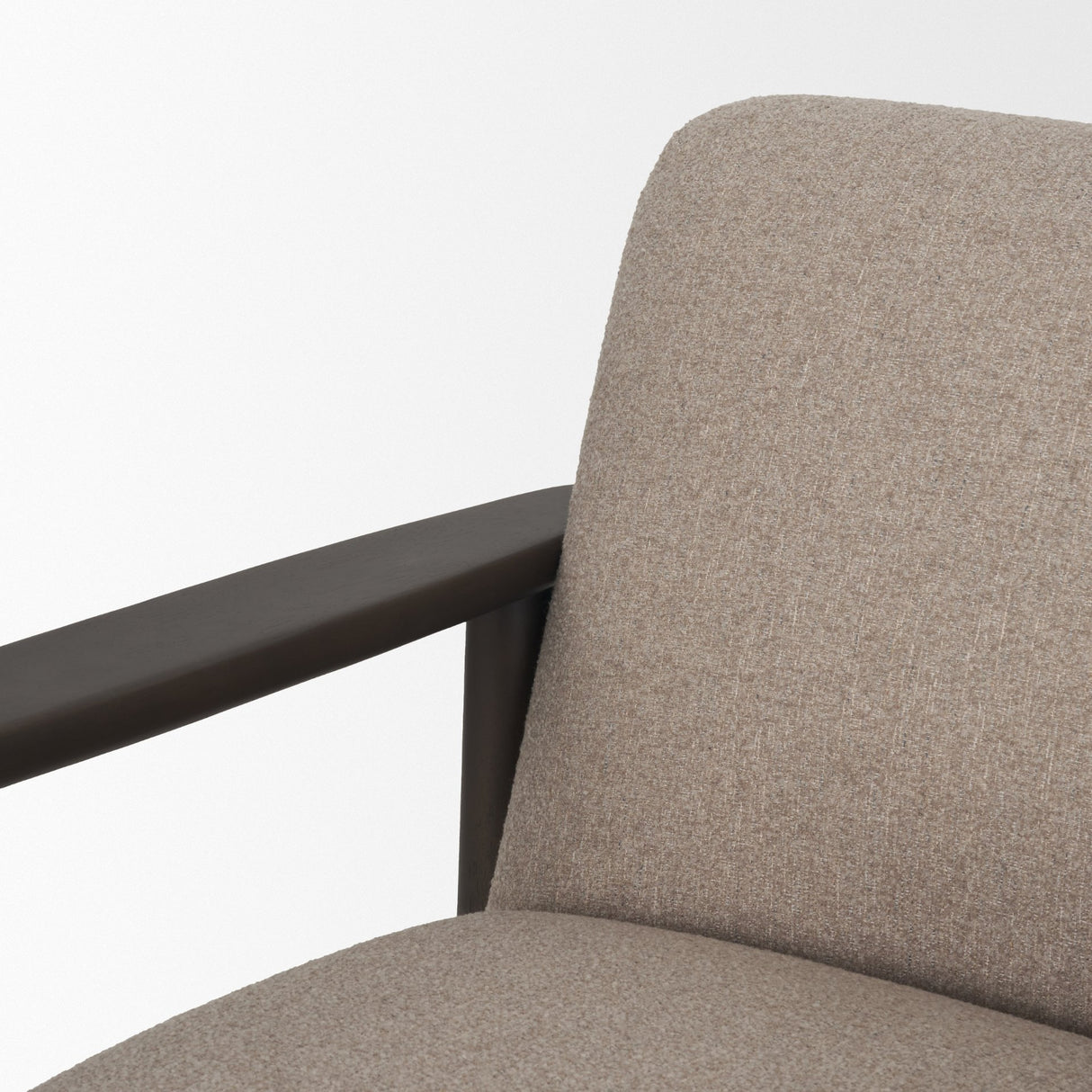 Willmar Textured Mushroom Gray Fabric Espresso Brown Wood Accent Lounge Chair from Mercana - Luna Furniture