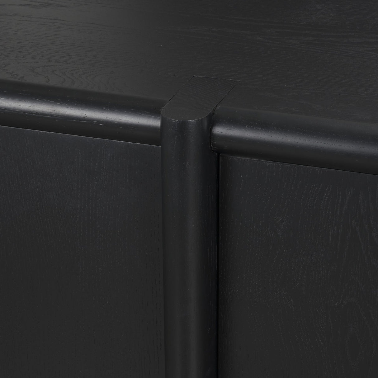 Rowan Black Oak Wood Closed 4 Door Sideboard from Mercana - Luna Furniture