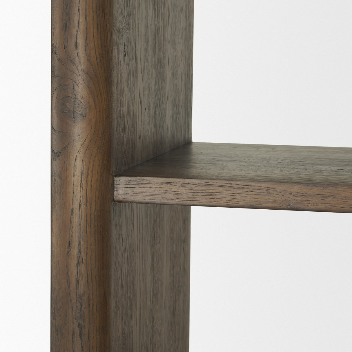 Belford 2-Door Open Dark Brown Oak Wood Shelving Unit from Mercana - Luna Furniture
