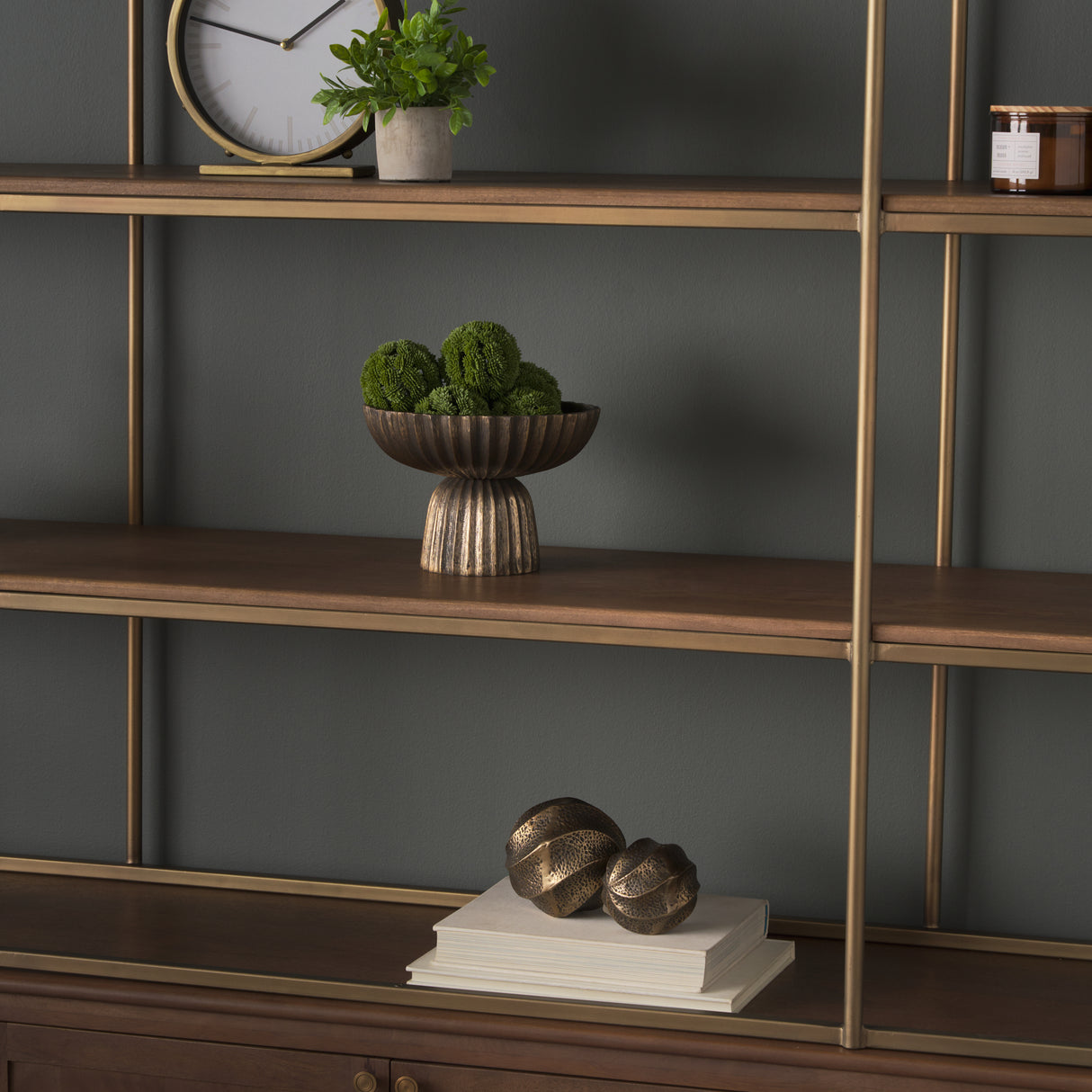 Imani Small Sculptural Textured Antiqued Gold Metal Decorative Orb Object from Mercana - Luna Furniture