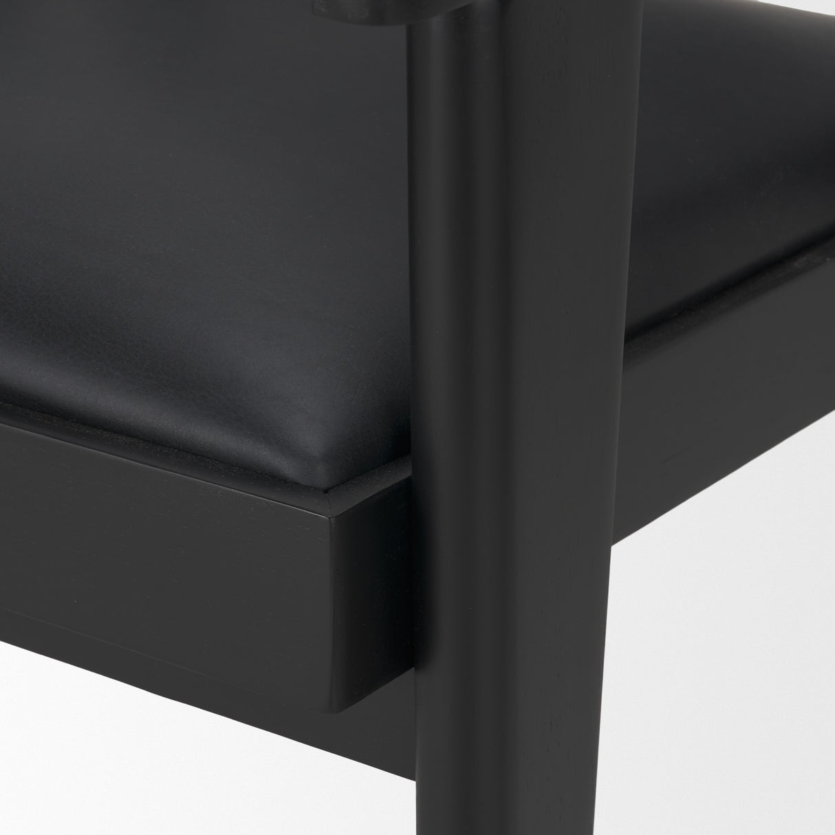 Reid Framed Black Cane Black Fabric Dining Armchair from Mercana - Luna Furniture