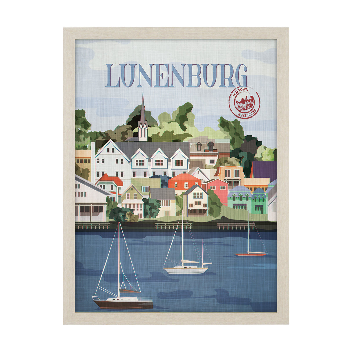Lunenburg Go Canada (L) by Mercana Studio a Hand Embellished Decograph Framed Art Print from Mercana - Luna Furniture