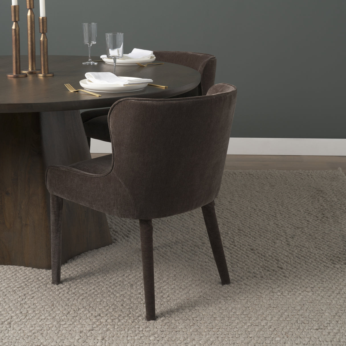 Nolan Slope Charcoal Chenille Dining Chair, Set of 2 from Mercana - Luna Furniture