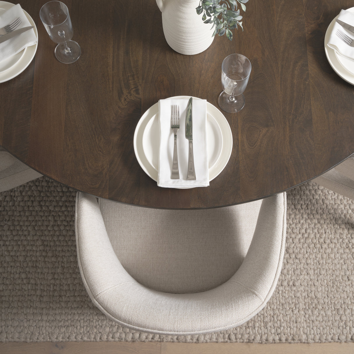 Terra Fluted Dining Table - 6 Niles Chairs from Mercana - Luna Furniture