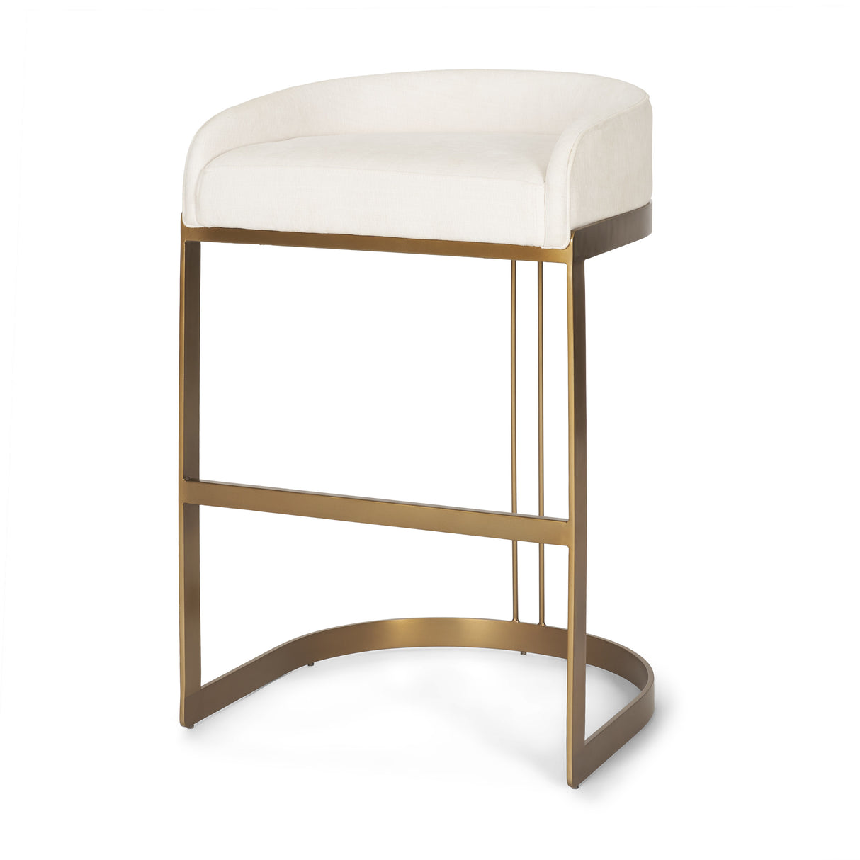 Hollyfield II Cream Fabric Seat W/ Gold Metal Base Bar Stool from Mercana - Luna Furniture