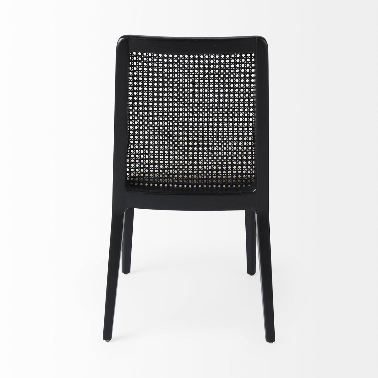 Clara Black Beech Wood W/ Cream Fabric Seat and Cane Back Armless Dining Chair, Set of 2 from Mercana - Luna Furniture