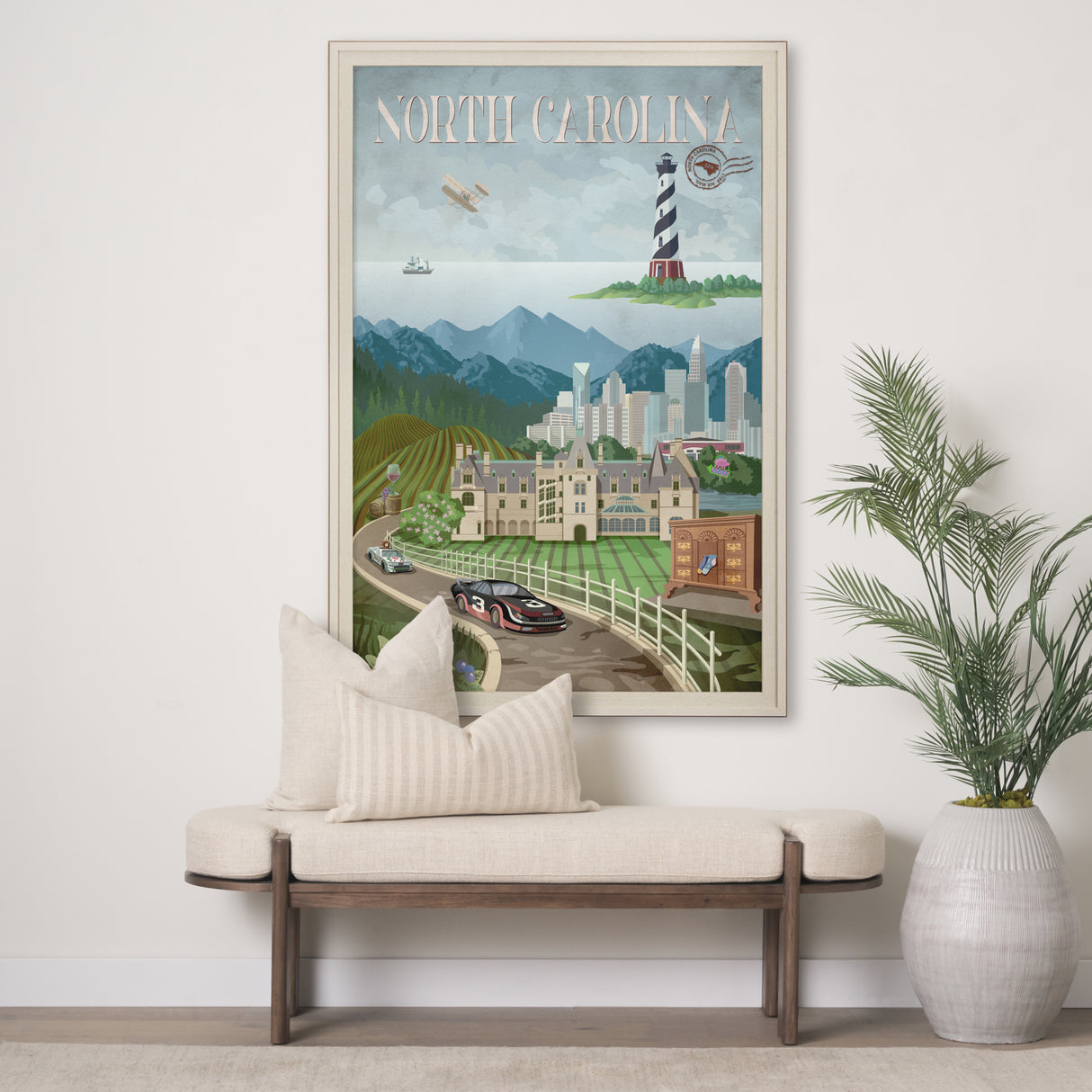 North Carolina by Mercana Studio a Framed Art Print Matted under Glass from Mercana - Luna Furniture