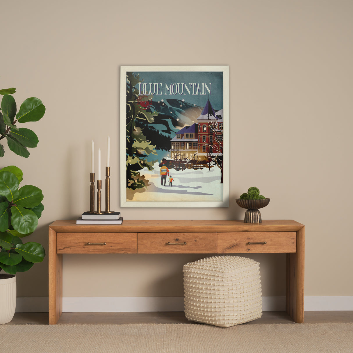 Blue Mountain by Mercana Studio a Hand Embellished Textured Framed Art Print from Mercana - Luna Furniture