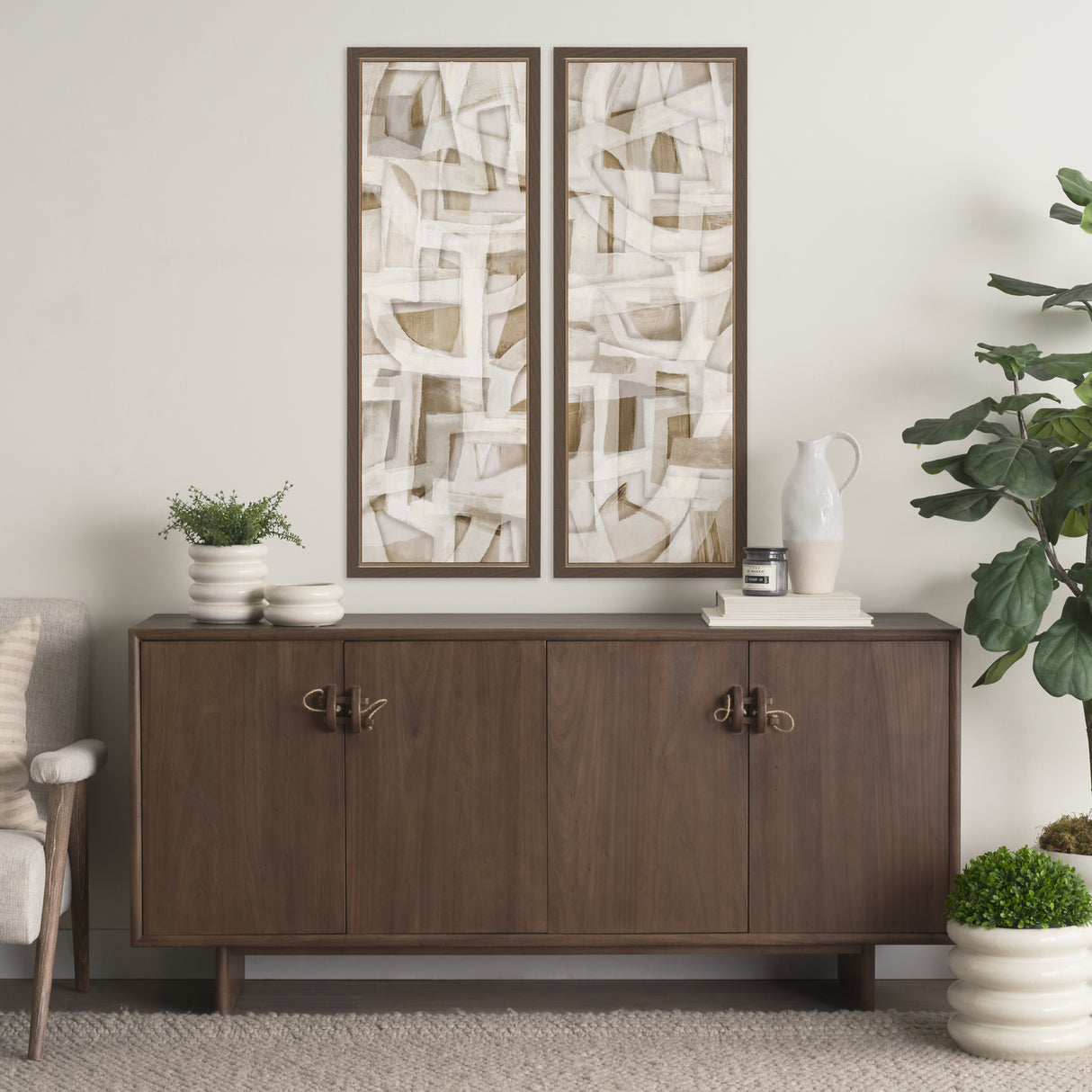 Neutral Forms I by Hannah Dawson Hand-Embellished Textured Framed Canvas Artwork from Mercana - Luna Furniture