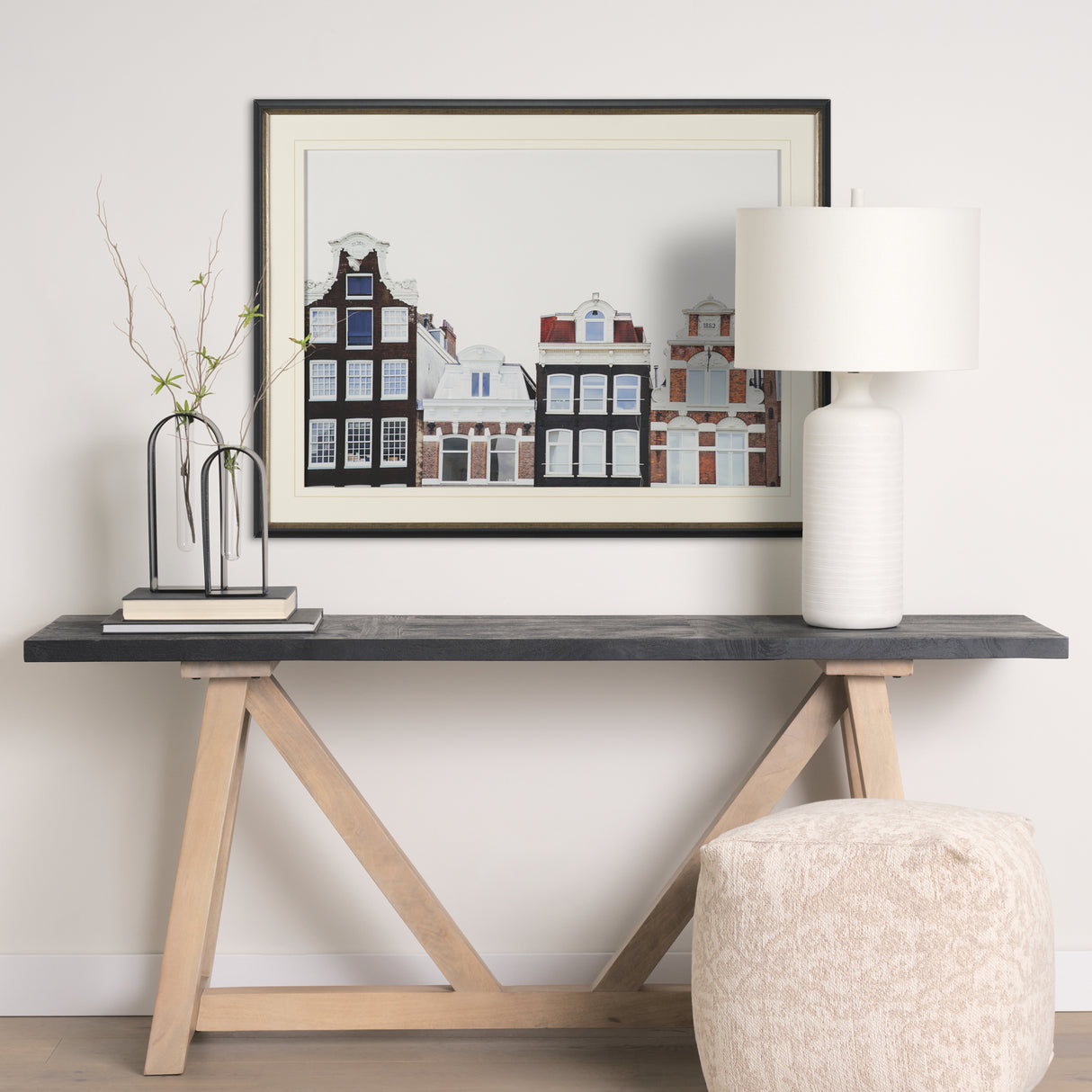 Beautiful Buildings by Irene Sucocki Framed Art Print Matted under Glass from Mercana - Luna Furniture
