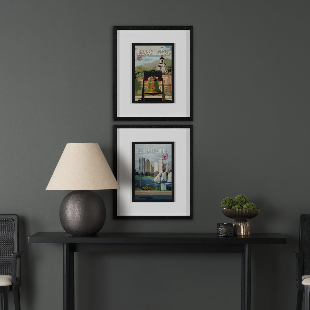 Pennsylvania Go USA (M) by Mercana Studio a Framed Art Print Matted under Glass from Mercana - Luna Furniture