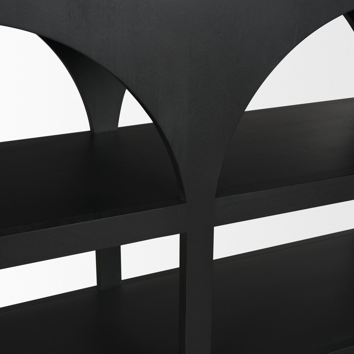 Bela Small Matte Black Arched Console Table from Mercana - Luna Furniture