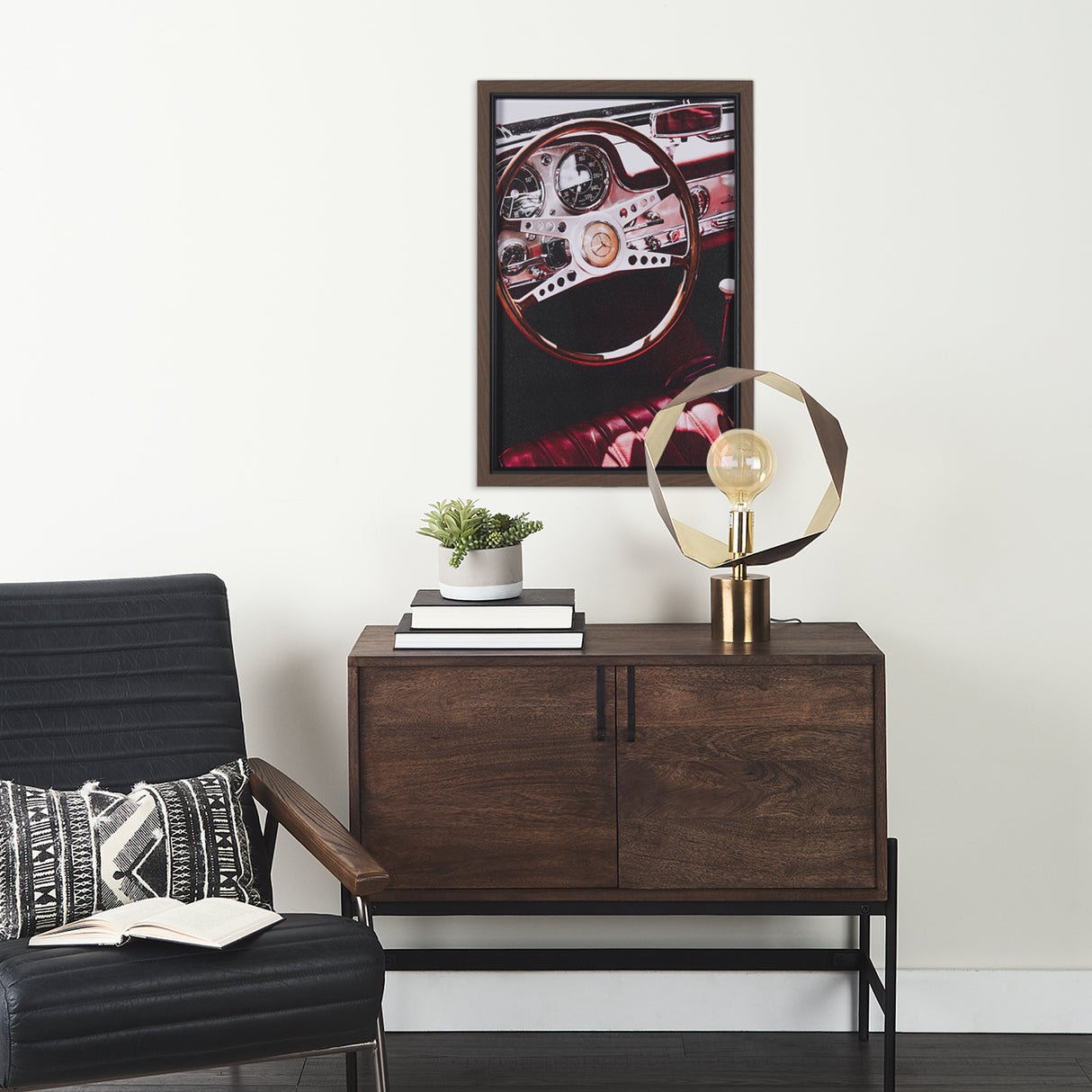 Vintage Car by Magda Izzard a Hand Embellished Framed Photo Art Print from Mercana - Luna Furniture