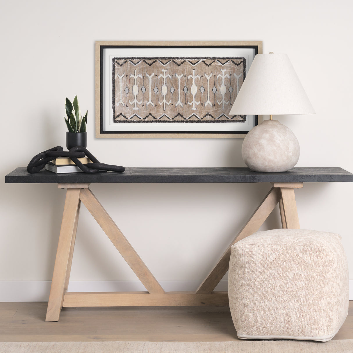 Vintage Rug by Chad Warren a Hand Embellished Framed Print under Glass from Mercana - Luna Furniture