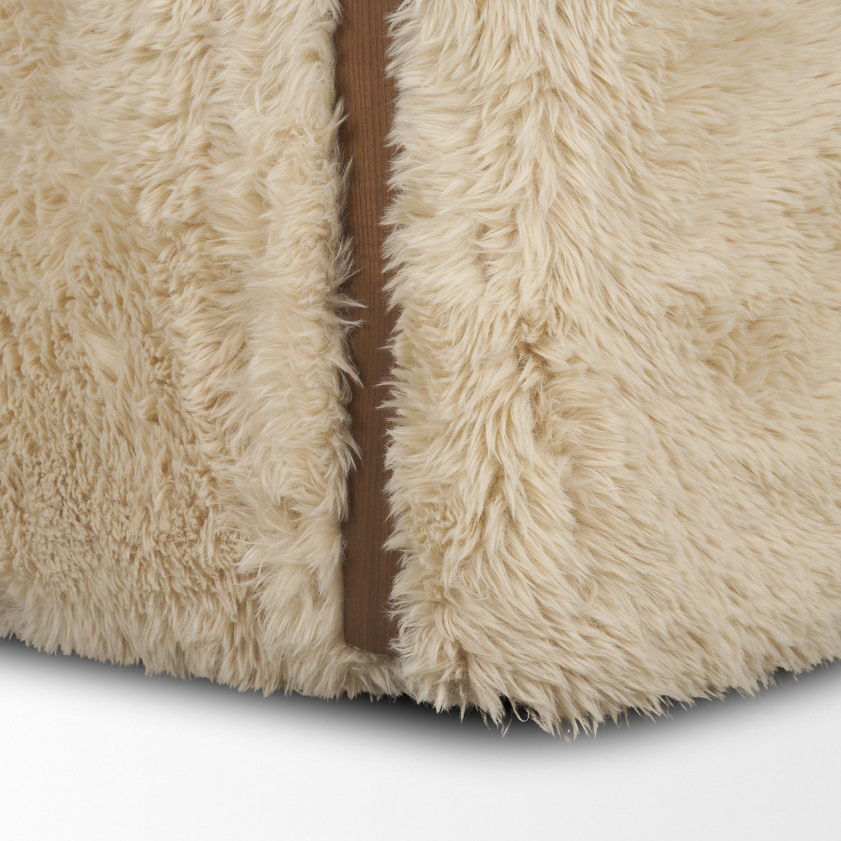 Huntley Cream Faux Fur Fabric Swivel Accent Chair from Mercana - Luna Furniture