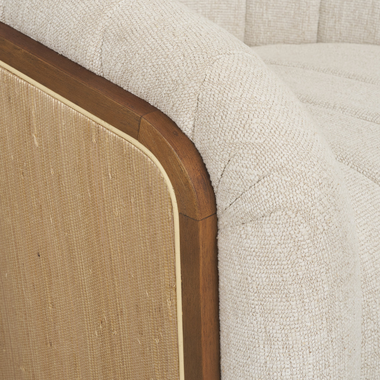 Fonda Cream Fabric w/ Natural Jute Swivel Accent Chair from Mercana - Luna Furniture