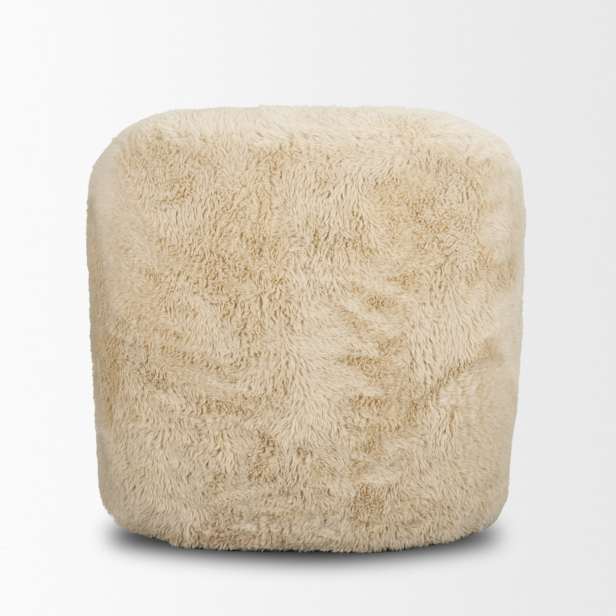 Huntley Cream Faux Fur Fabric Swivel Accent Chair from Mercana - Luna Furniture