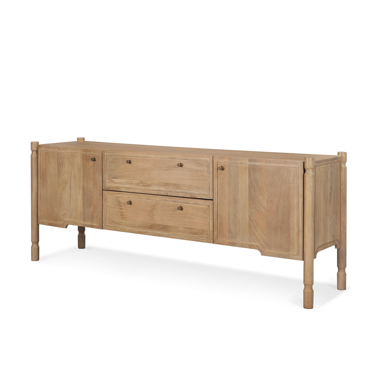 Phil Light Brown Wood 2 Door 1 Drawer w/ Pull Down Media Console from Mercana - Luna Furniture